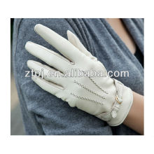 Women's Fashion white leather gloves